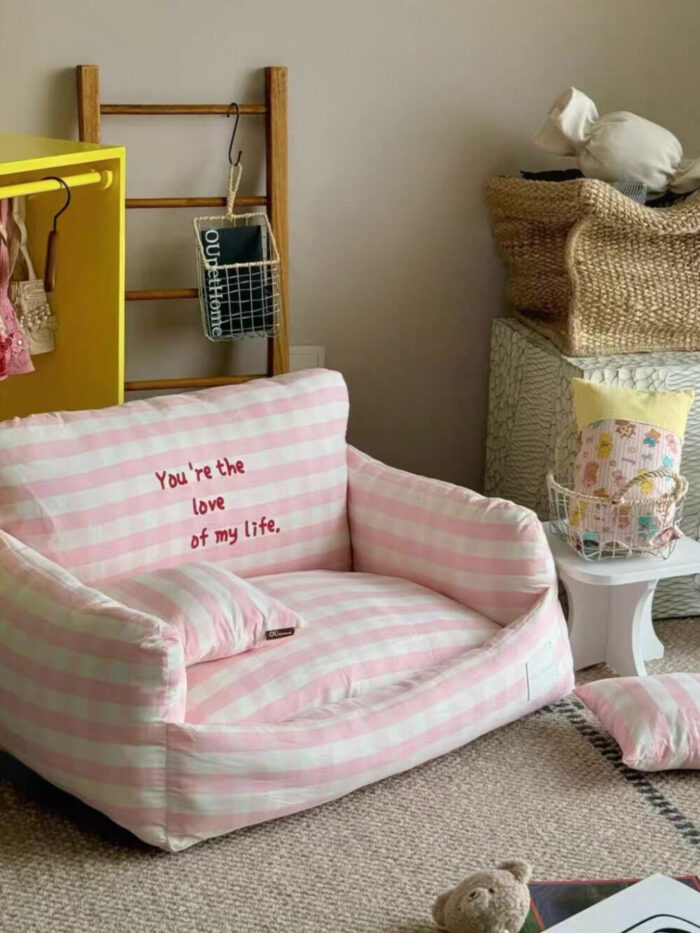 peach check pet bed - 画像 (16)