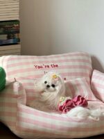 peach check pet bed - 画像 (14)