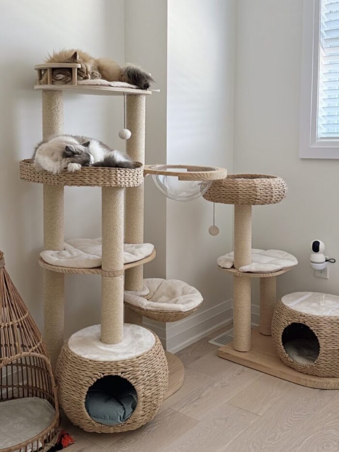 rattan cream cat tower - 画像 (6)