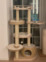 rattan cream cat tower - 画像 (2)