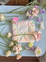 opértum yellow peach quilting pouch