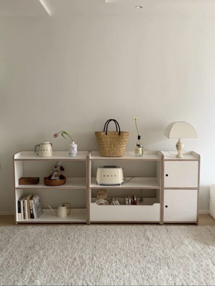 aery white wooden shelf