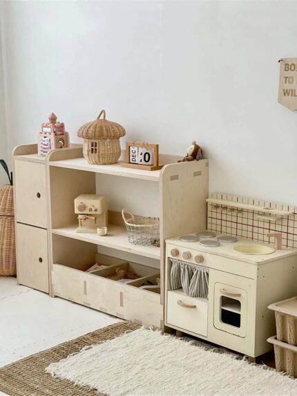 aery natural wooden shelf